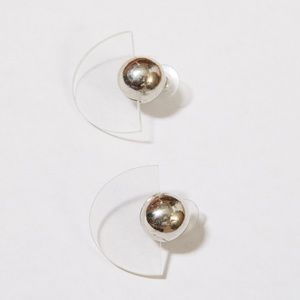 Mango acrylic and silver disc earrings